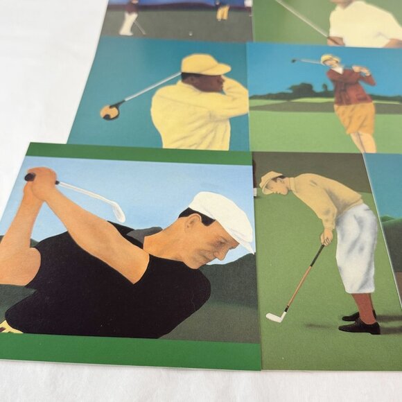 Vincent Scilla 2001 Golf Themed Prints 6 x 6 Postcards Set Of 30 Easy To Frame - Picture 9 of 10
